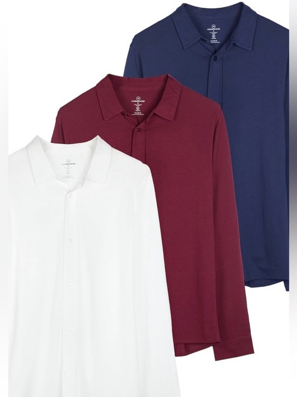 realessentials Men’s 3 Pack Jersey Long Sleeve Button Down Shirts…size 5XT